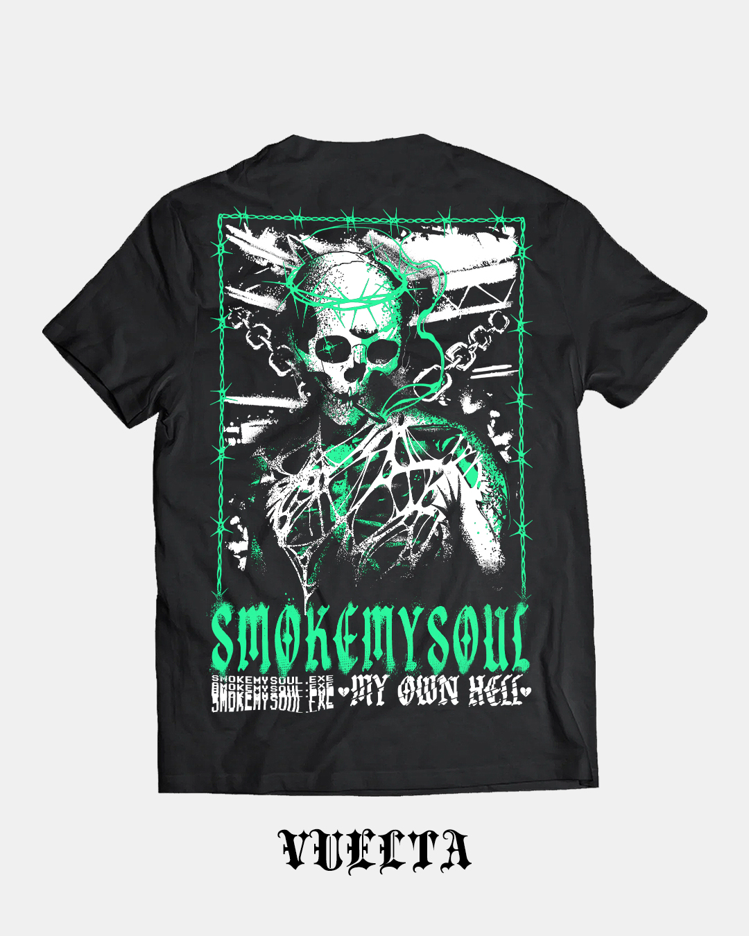 Playera MY OWN HELL, vista de espalda